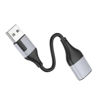 Перехідник BOROFONE BV19 Creator 2-in-1 external sound card for headset USB to 3.5mm Black (Цвет Черный) - фото № 6