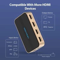 Сплітер Vention 1 In 4 Out HDMI Splitter 4K@30Hz Gold Aluminum Alloy Type EU Standard (ACCG0-EU)  - фото № 4