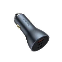 Автомобільний зарядний пристрій Baseus Golden Contactor Pro GaN Fast Charging Car Charger U+2C 65W Lunar Gray (Цвет Lunar-Gray) - фото № 4