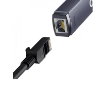 USB-Хаб Baseus Lite Series Ethernet Adapter USB-A to RJ45 LAN Port (100Mbps) Black (Цвет 7073) - фото № 4
