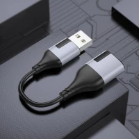 Перехідник BOROFONE BV19 Creator 2-in-1 external sound card for headset USB to 3.5mm Black (Цвет Черный) - фото № 8
