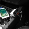 Автомобільний зарядний пристрій HOCO Z28 Power ocean cigarette lighter in-car charger with digital display White (7068)- № 3