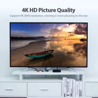 Сплітер Vention 1 In 4 Out HDMI Splitter 4K@30Hz Gold Aluminum Alloy Type EU Standard (ACCG0-EU)  - фото № 7