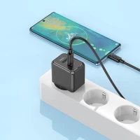 Мережевий зарядний пристрій HOCO CS14A Ocean PD20W+QC3.0 charger set(Type-C to Type-C) Black (Цвет 7073) - фото № 8