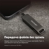 Флеш-накопичувач Patriot USB 3.2 Gen 1 Rage R550 64GB Type-A+C (Колір Черный) - фото № 7