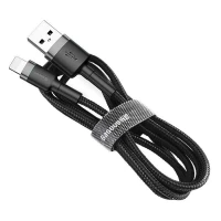 Кабель Baseus Cafule Cable USB For Lightning 2.4A 0.5m Gray+Black