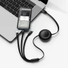 Кабель Baseus Bright Mirror 2 Series Retractable 3-in-1 Fast Charging  Data Cable Type-C to M+L+C 100W 1.1m Black (Черный)- № 7