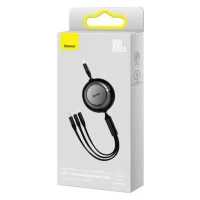Кабель Baseus Bright Mirror 2 Series Retractable 3-in-1 Fast Charging  Data Cable Type-C to M+L+C 100W 1.1m Black (Цвет Черный) - фото № 2