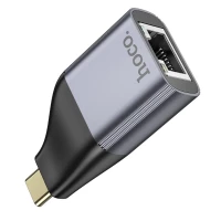 Перехідник HOCO UA35 Type-C to RJ45 adapter Metal Gray (Цвет Metal Gray) - фото № 3