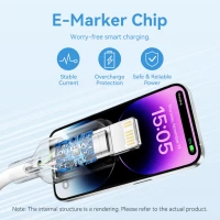 Кабель Vention USB 2.0 Type-C Male to Lightning Male 3A Cable 2M Black PVC Type (Цвет Black) - фото № 7