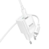 Мережевий зарядний пристрій HOCO C147A Charm PD20W+QC3.0 charger set (C to iP)(EU) White (Білий)- № 4
