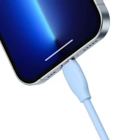 Кабель Baseus Jelly Liquid Silica Gel Fast Charging Data Cable USB to iP 2.4A 2m Blue (Цвет Синий) - фото № 3