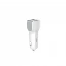 Автомобільний зарядний пристрій HOCO Z23 grand style dual-port car charger set with iP cable White