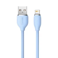 Кабель Baseus Jelly Liquid Silica Gel Fast Charging Data Cable USB to iP 2.4A 2m Blue (Цвет Синий) - фото № 5