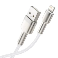 Кабель Baseus Cafule Series Metal Data Cable USB to IP 2.4A 2m White (Цвет Білий) - фото № 4