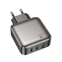 Мережевий зарядний пристрій BOROFONE BAS56A Absolute PD45W(2C1A) charger(EU) Black (Цвет 7073) - фото № 2