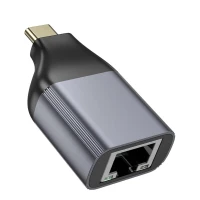 Перехідник HOCO UA35 Type-C to RJ45 adapter Metal Gray (Цвет Metal Gray) - фото № 4