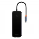 USB-хаб Baseus AcmeJoy 8-Port Type-C HUB Adapter（Type-C to HDMI*1+USB3.0*2+USB2.0*1+Type-C PD&Data*1+RJ45*1+SD/TF*1）Dark Grey