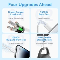 Кабель Vention USB 2.0 Type-C Male to Lightning Male 3A Cable 2M Black PVC Type (Цвет Black) - фото № 8