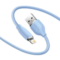 Кабель Baseus Jelly Liquid Silica Gel Fast Charging Data Cable USB to iP 2.4A 2m Blue (Цвет Синий) - фото № 4