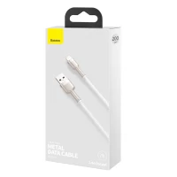 Кабель Baseus Cafule Series Metal Data Cable USB to IP 2.4A 2m White (Цвет Білий) - фото № 2