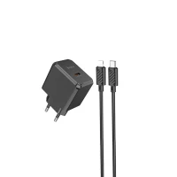 Мережевий зарядний пристрій HOCO CS13A Ocean single port PD20W charger set(C to iP) Black