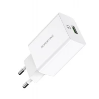 Мережевий зарядний пристрій BOROFONE BA21A Long journey single port QC3.0 charger 18W White