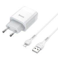 Мережевий зарядний пристрій HOCO C72A Glorious single port charger set (iP) 10.5W White