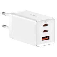 Мережевий зарядний пристрій Baseus GaN5 Pro Fast Charger 2C+U 65W  EU  White(Include：Baseus Xiaobai series fast charging Cable Type-C  to Type-C 100W(