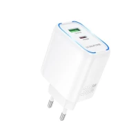 Мережевий зарядний пристрій BOROFONE BA89A Destello PD30W+QC3.0 charger (EU) White