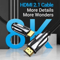 Кабель Vention HDMI-HDMI, 3M, v2.1, 8K 60Hz, 4K 120Hz, 2K 144Hz, 1080P 160Hz (AANBF) (Цвет Black) - фото № 2