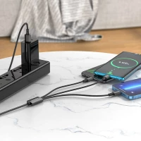 Кабель BOROFONE BX72 3-in-1 charging cable(iP+Type-C+Micro) Black (Колір Черный) - фото № 3