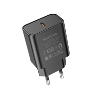 Мережевий зарядний пристрій BOROFONE BA71A Power single Port PD20W charger Black (Цвет 7073) - фото № 3