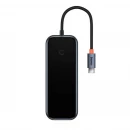 USB-хаб Baseus AcmeJoy 4-Port Type-C HUB Adapter（Type-C to USB3.0*3+Type-C PD&Data *1）Dark Gray