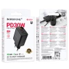 Мережевий зарядний пристрій BOROFONE BA98A Ilustre PD30W (2C1A) charger with digital display (EU) Black (7073)- № 2