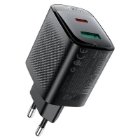 Мережевий зарядний пристрій ACEFAST A106 PD45W GaN (USB-C+USB-A) charger (EU) Black