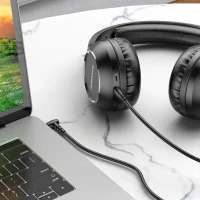 Аудіокабель BOROFONE BL10 AUX audio cable 2m Black (Цвет Черный) - фото № 2