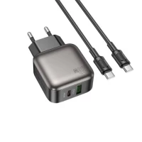 Мережевий зарядний пристрій BOROFONE BAS54A Absolute PD20W+QC3.0 charger set (C to C) (EU) Black