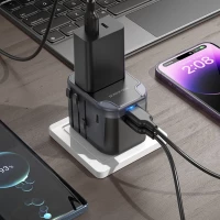 Мережевий зарядний пристрій BOROFONE BAC12 Leader 3-port(1C2A) universal conversion charger Black (Колір 7073) - фото № 8