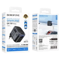 Мережевий зарядний пристрій BOROFONE BAC12 Leader 3-port(1C2A) universal conversion charger Black (Колір 7073) - фото № 2