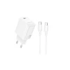 Мережевий зарядний пристрій BOROFONE BN26 Fuente single-port PD20W charger set (C to C) (EU) White (Білий) Borofone - № 1