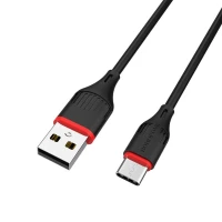 Кабель BOROFONE BX17 USB to Type-C 2A, 1m, PVC, TPE connectors, Black (Цвет 7073) - фото № 2