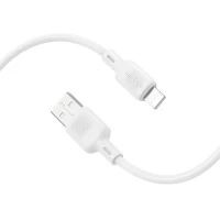 Кабель BOROFONE BX113 Lenny silicone charging data cable iP(L=1M) White (Колір 7068) - фото № 2