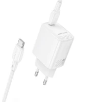 Мережевий зарядний пристрій BOROFONE BN26 Fuente single-port PD20W charger set (C to C) (EU) White (Колір Білий) - фото № 3