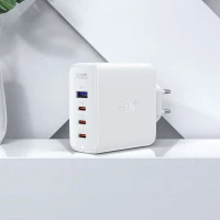 Мережевий зарядний пристрій ACEFAST A37 PD100W GaN (3*CUSB-C+USB-A) charger set White (Цвет Білий) - фото № 3