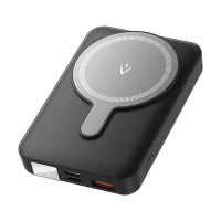 Зовнішній акумулятор Vention 10000mAh Magnetic Wireless Power Bank (USB-C + Lightning + USB-C + USB-A +Wireless) 22.5W Black LED Display Type (FHTB0)