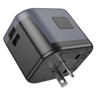 Мережевий зарядний пристрій BOROFONE BAC12 Leader 3-port(1C2A) universal conversion charger Black (Колір 7073) - фото № 5