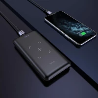 Зовнішній акумулятор HOCO J50 Surf wireless charging mobile power bank(10000mAh) Black (Колір Черный) - фото № 4
