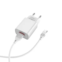 Мережевий зарядний пристрій BOROFONE BA20A Sharp single port charger set(Type-C) 10.5W White (Цвет 7068) - фото № 5