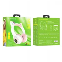 Бездротові навушники BOROFONE BO18 Cat ear BT headphones White (Цвет Белый) - фото № 4